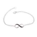Half Black Cubic Zirconia Infinity Bracelet